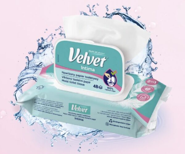 KIMBERLY VELVET PAPIER NAWILŻANY 48SZT INTIMA - obrazek 2