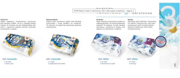 ZEFIR PAPIER TOALET SOFT 18 MB 3W 8SZT. - obrazek 2